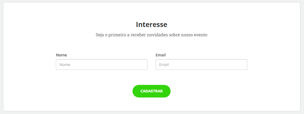 Área de interés para captación de leads en el sitio del evento en Even3