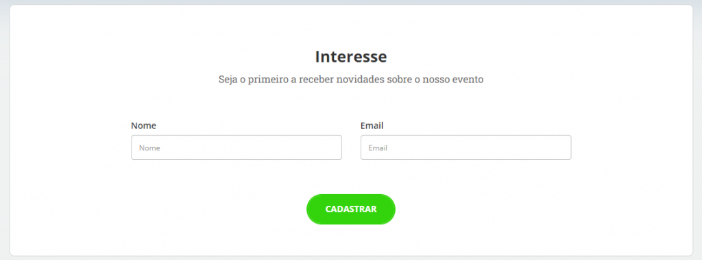 Lead capture area on an event website in Even3
