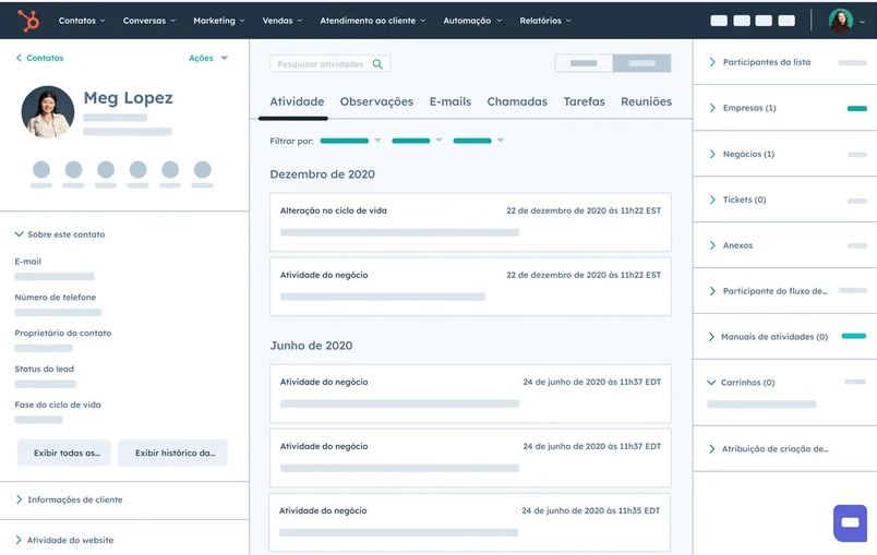 Example of a lead page in HubSpot generated from an Even3 registration