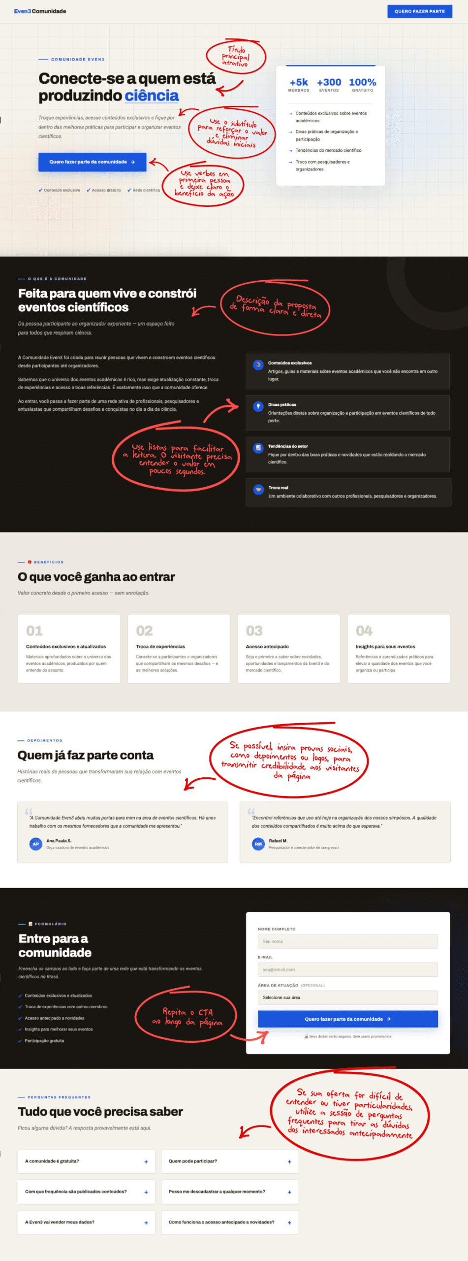 Ideal landing page template for events