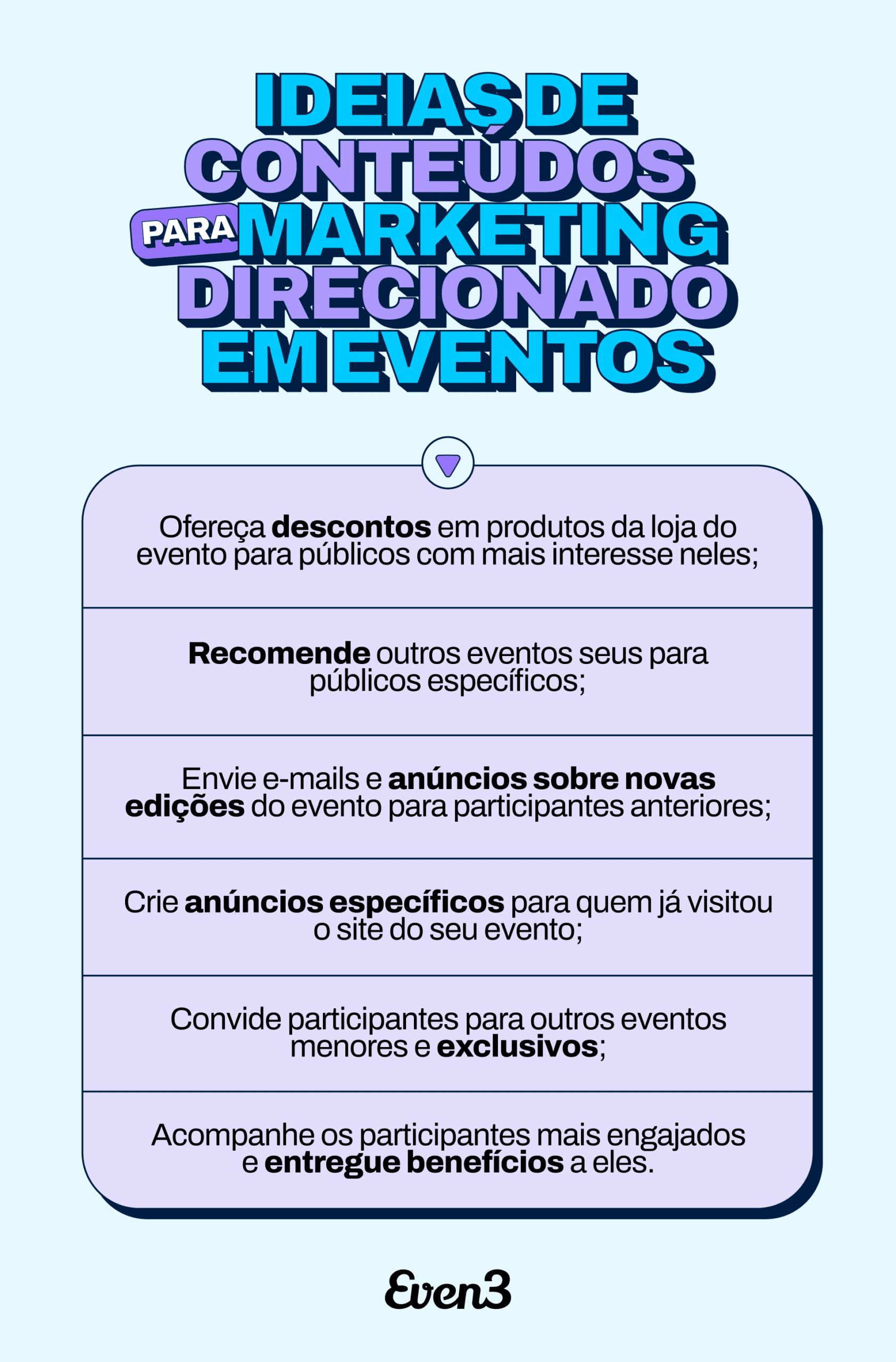 Content ideas for targeted marketing in events