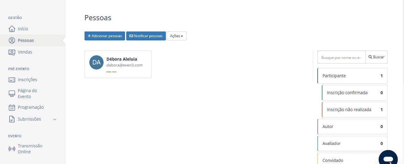 Exportar en el Menú Personas de Even3 para hacer remarketing