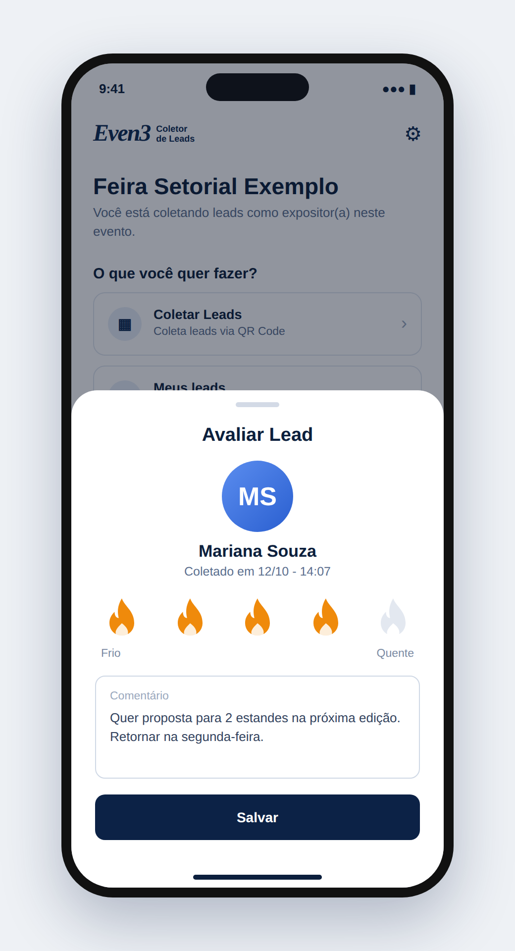 App de Captura de Leads de Even3